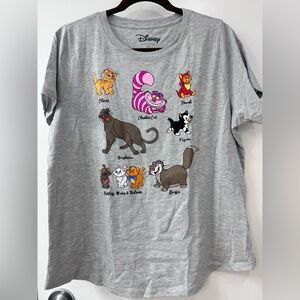 Disney Gray T-Shirt with Disney Felines